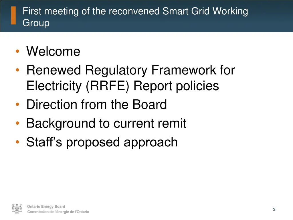 first meeting of the reconvened smart grid