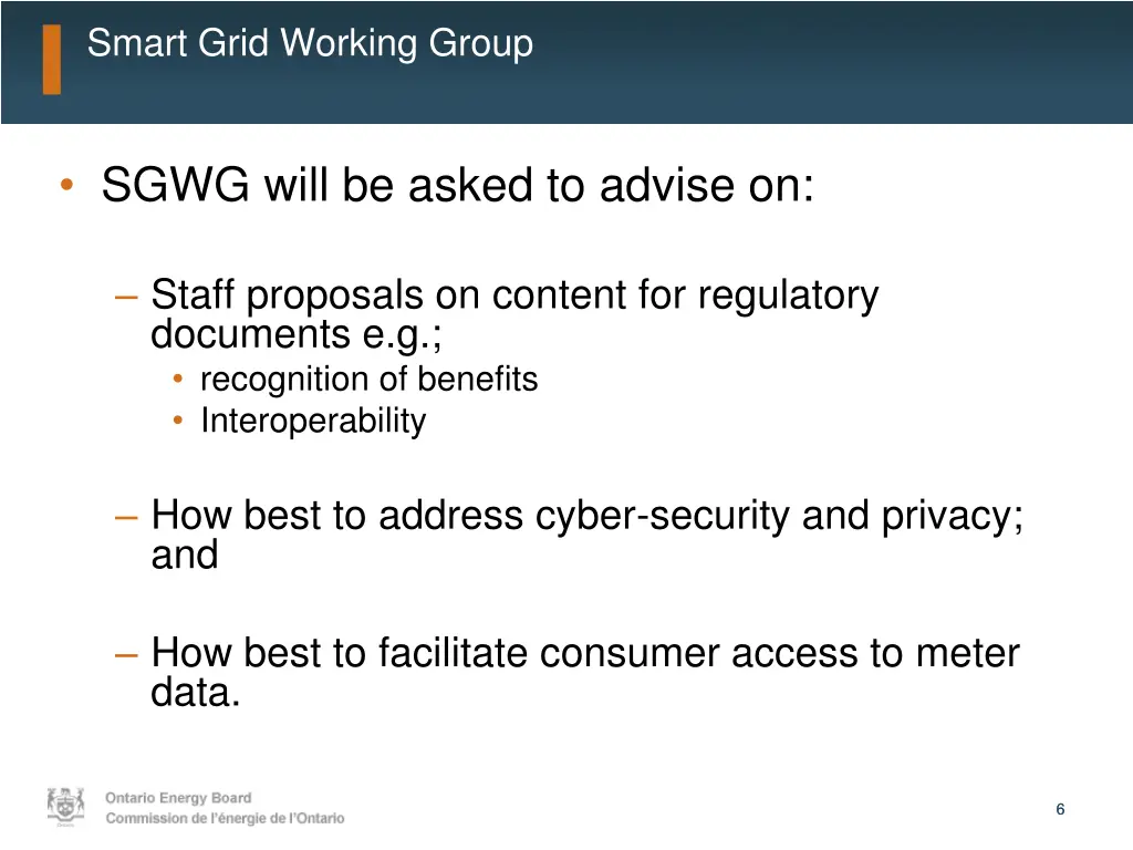 smart grid working group 1