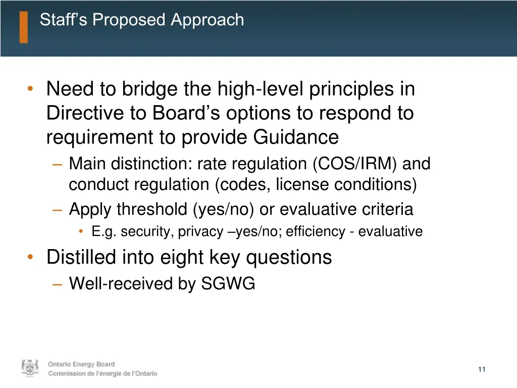 staff s proposed approach