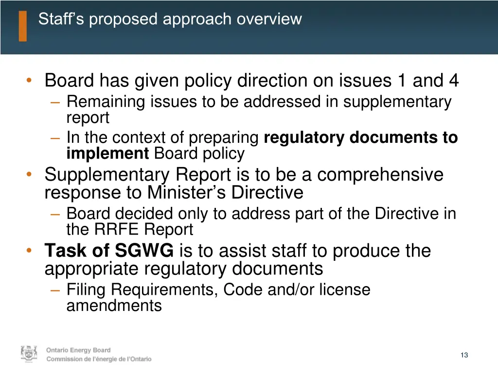 staff s proposed approach overview