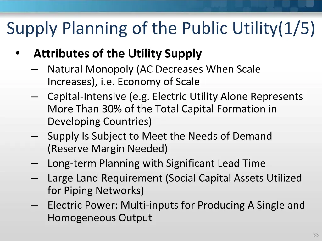 supply planning of the public utility 1 5