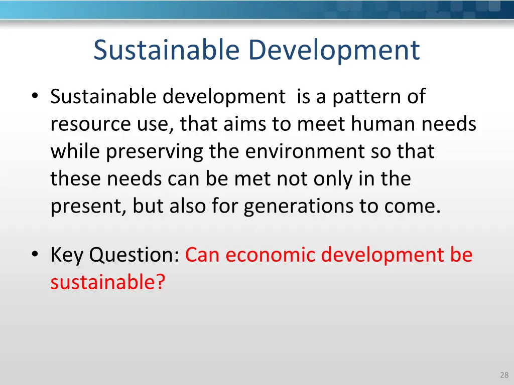 sustainable development