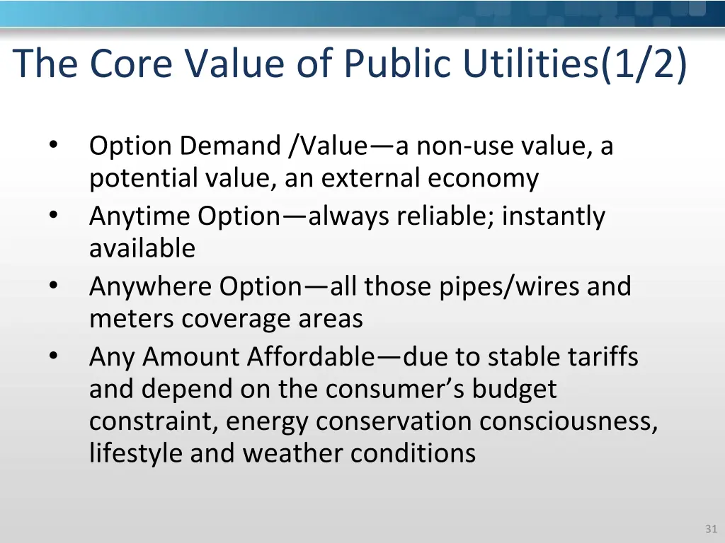 the core value of public utilities 1 2