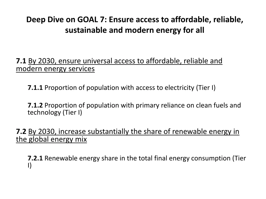deep dive on goal 7 ensure access to affordable