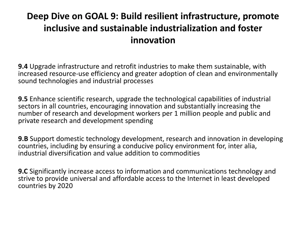 deep dive on goal 9 build resilient