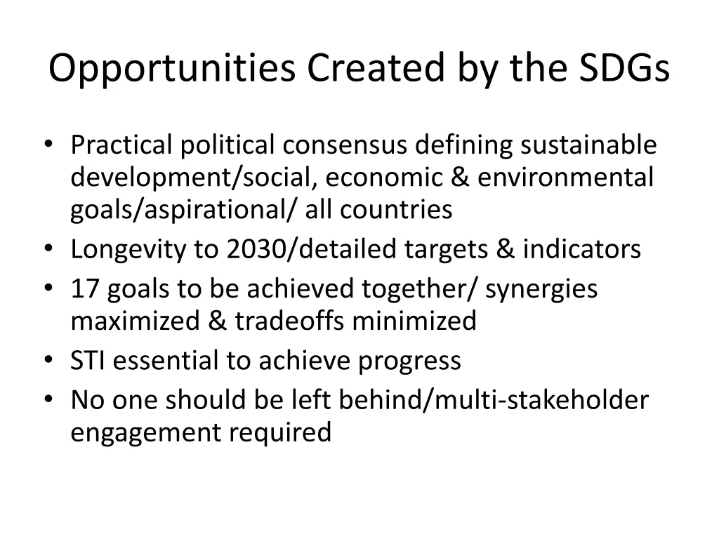 opportunities created by the sdgs