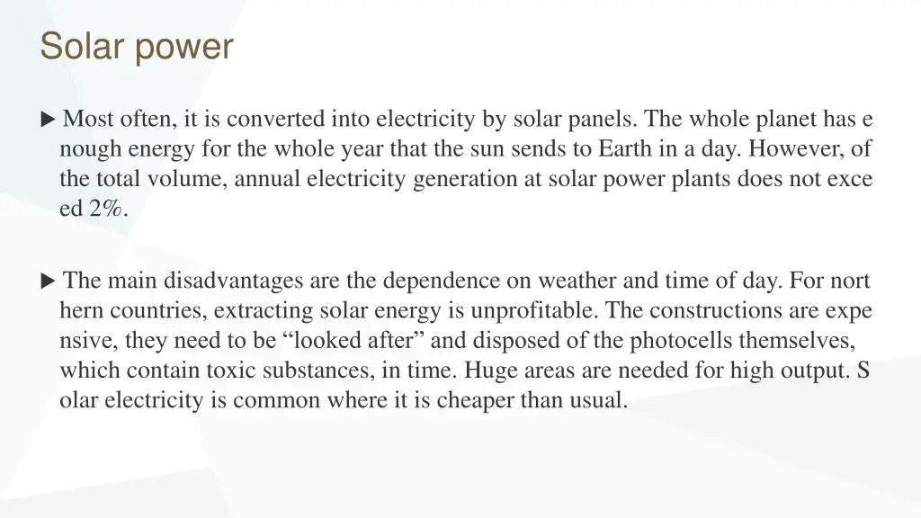 solar power