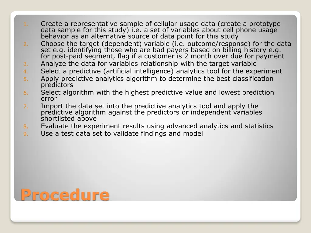 create a representative sample of cellular usage