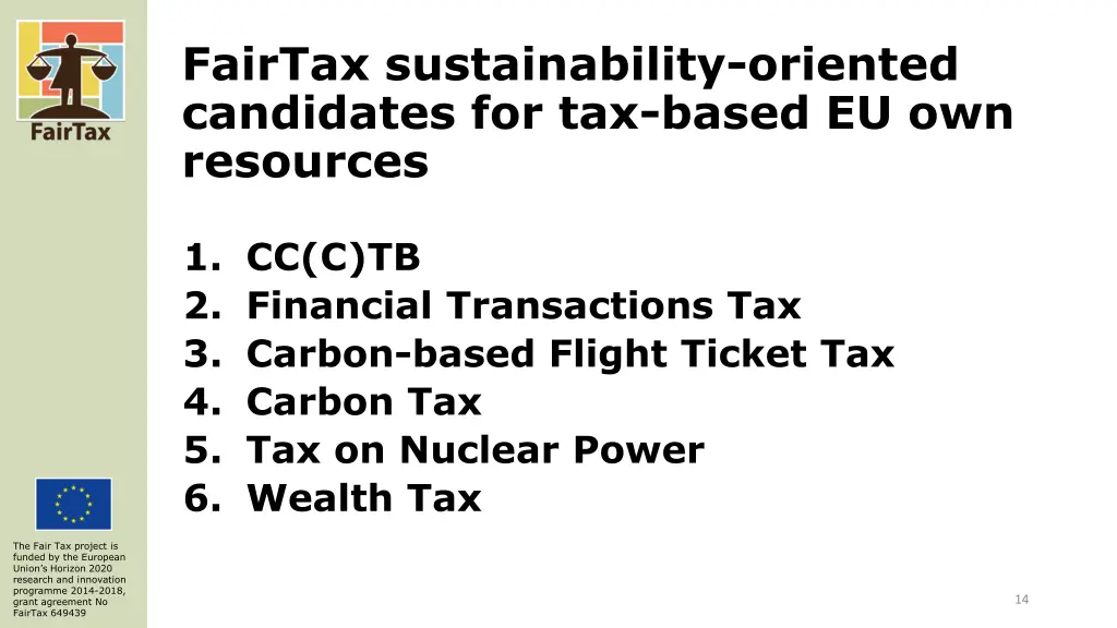 fairtax sustainability oriented candidates