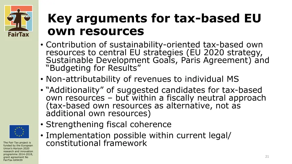 key arguments for tax based eu own resources
