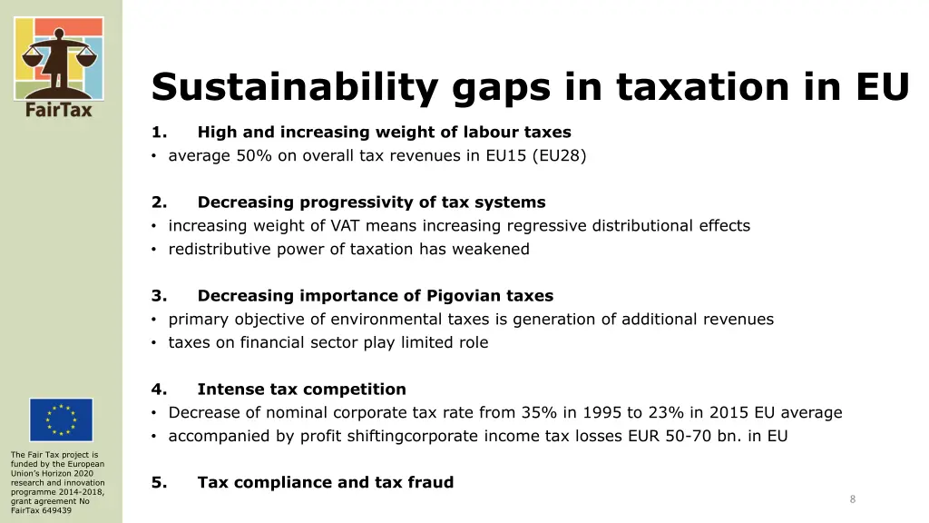 sustainability gaps in taxation in eu