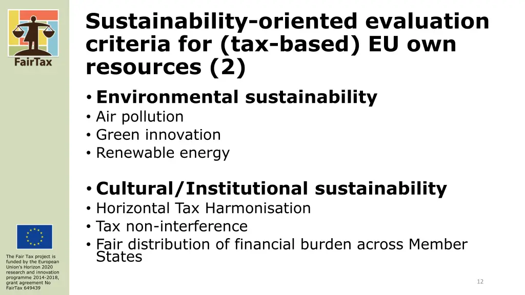 sustainability oriented evaluation criteria 1