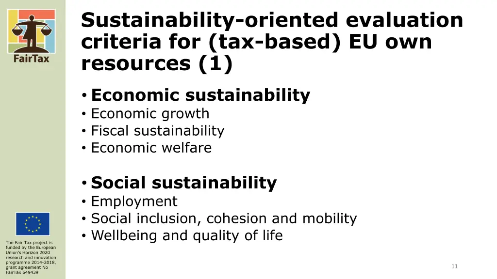 sustainability oriented evaluation criteria