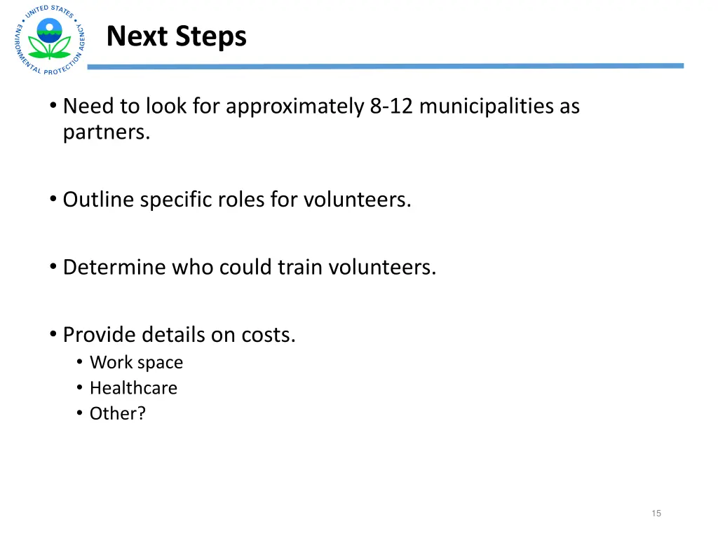next steps