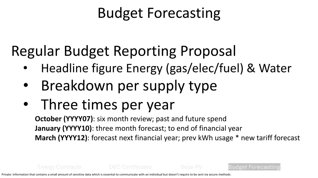 budget forecasting