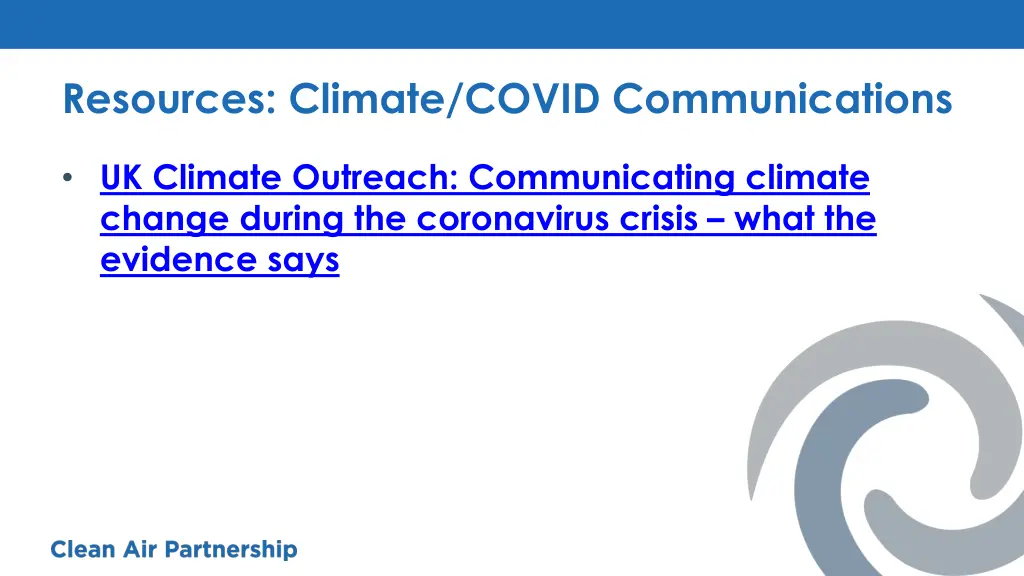 resources climate covid communications