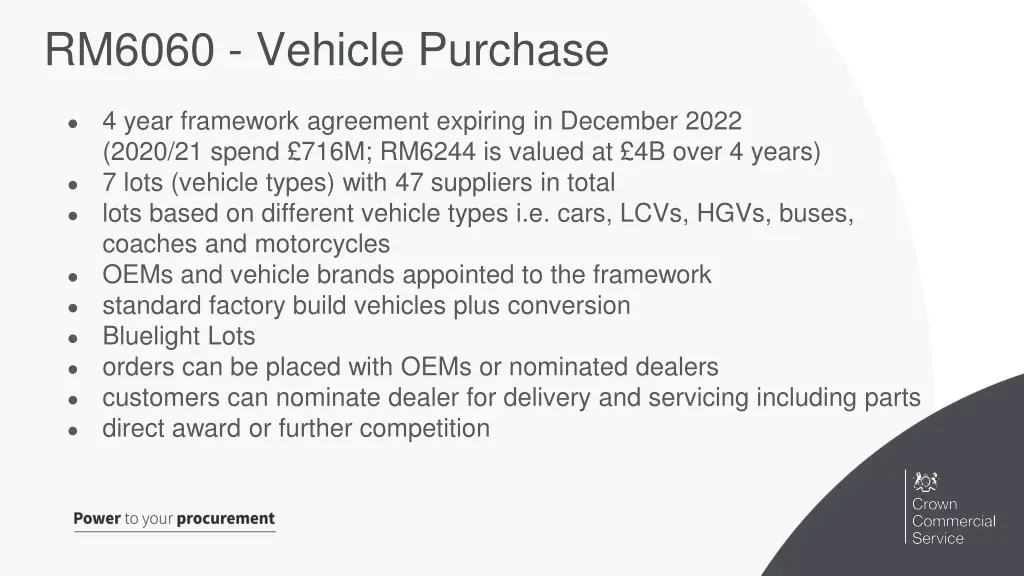 rm6060 vehicle purchase