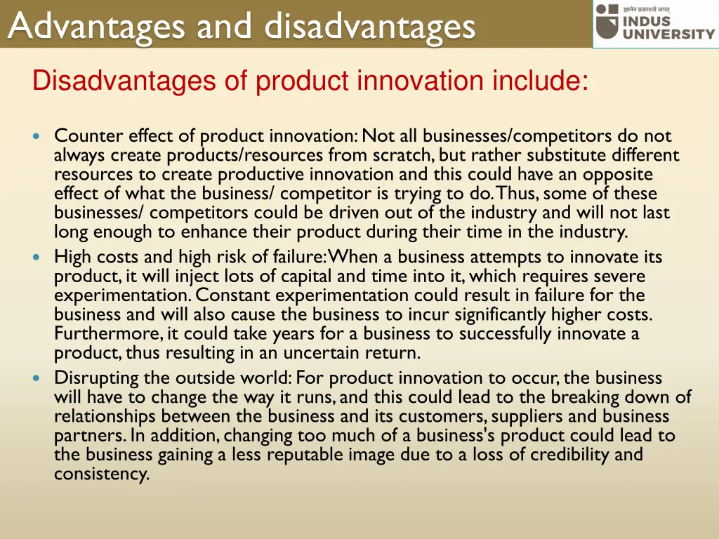 advantages and disadvantages