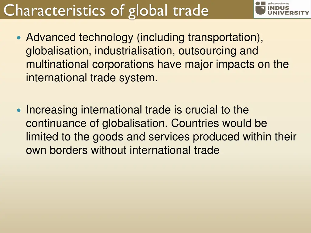 characteristics of global trade 1