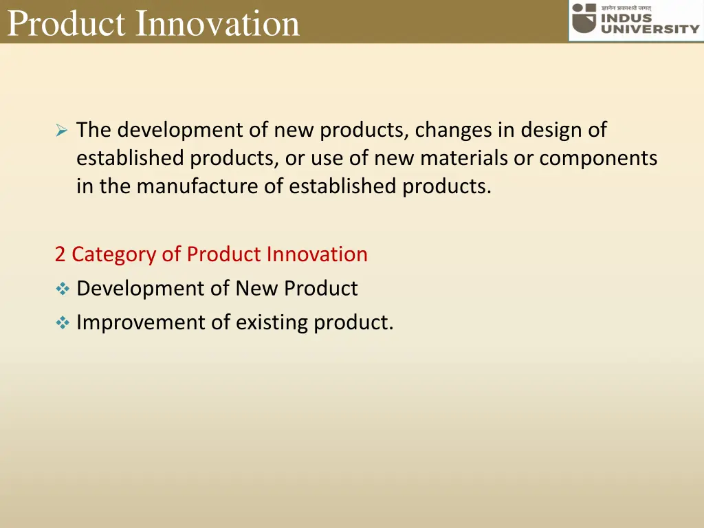 product innovation