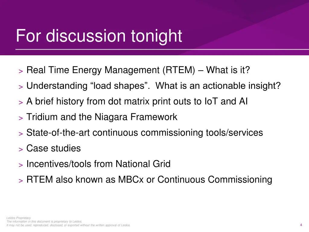 for discussion tonight