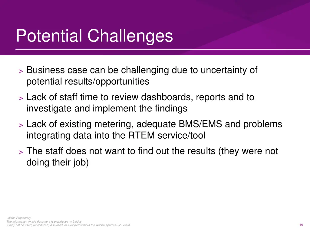 potential challenges