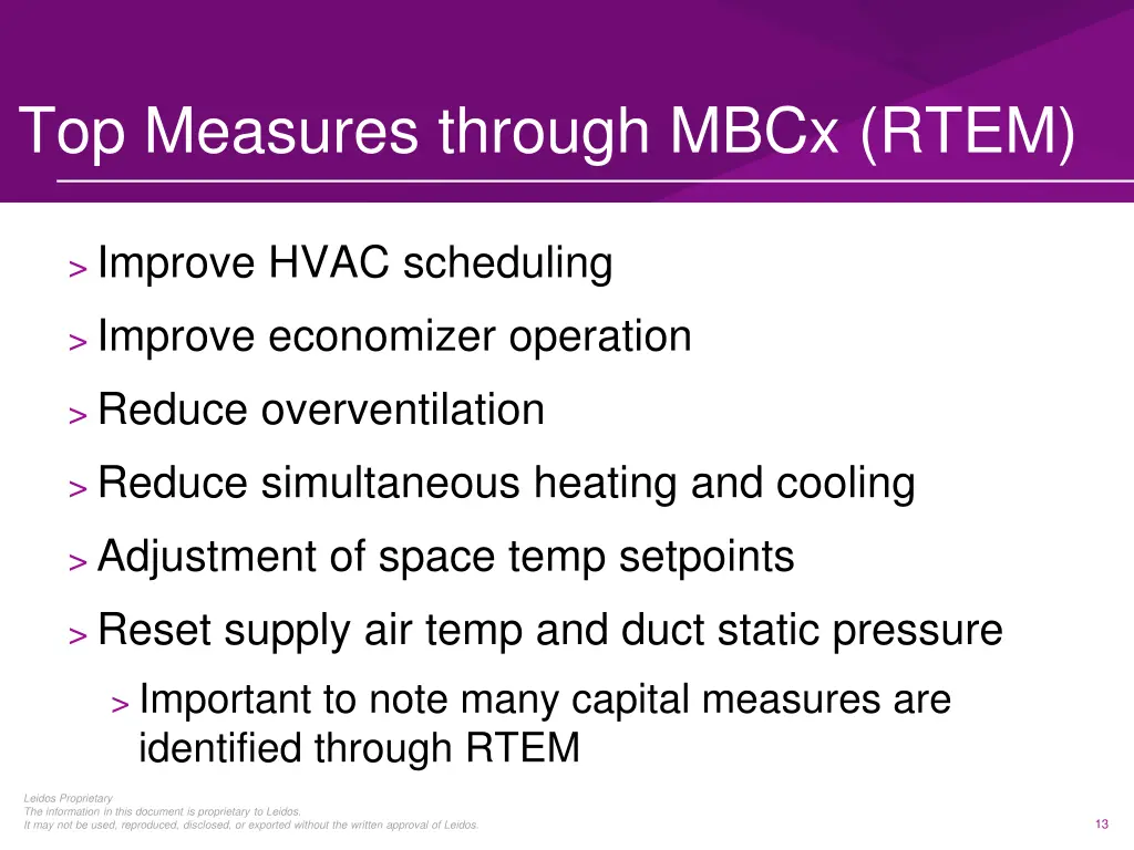 top measures through mbcx rtem