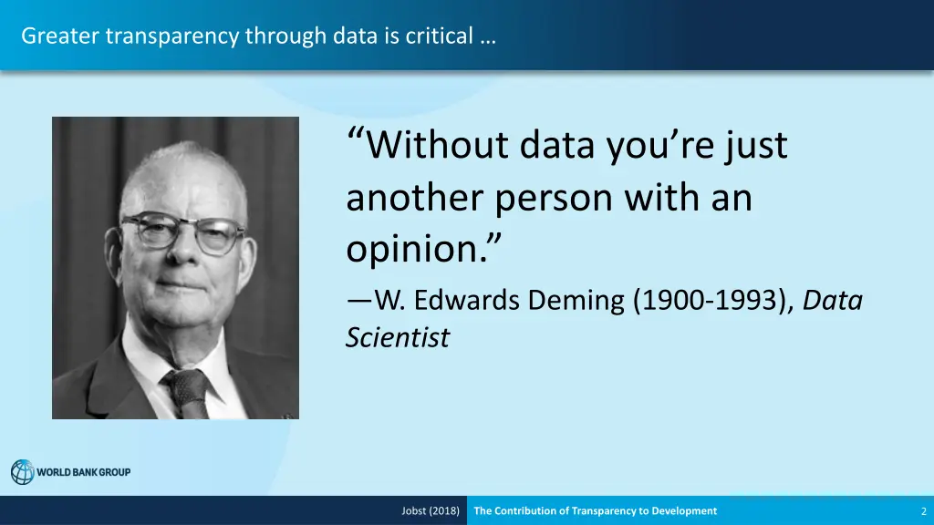 greater transparency through data is critical