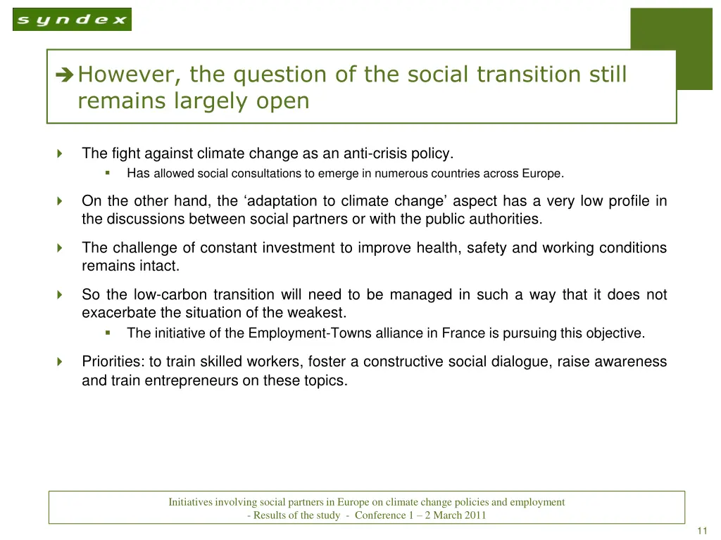 however the question of the social transition