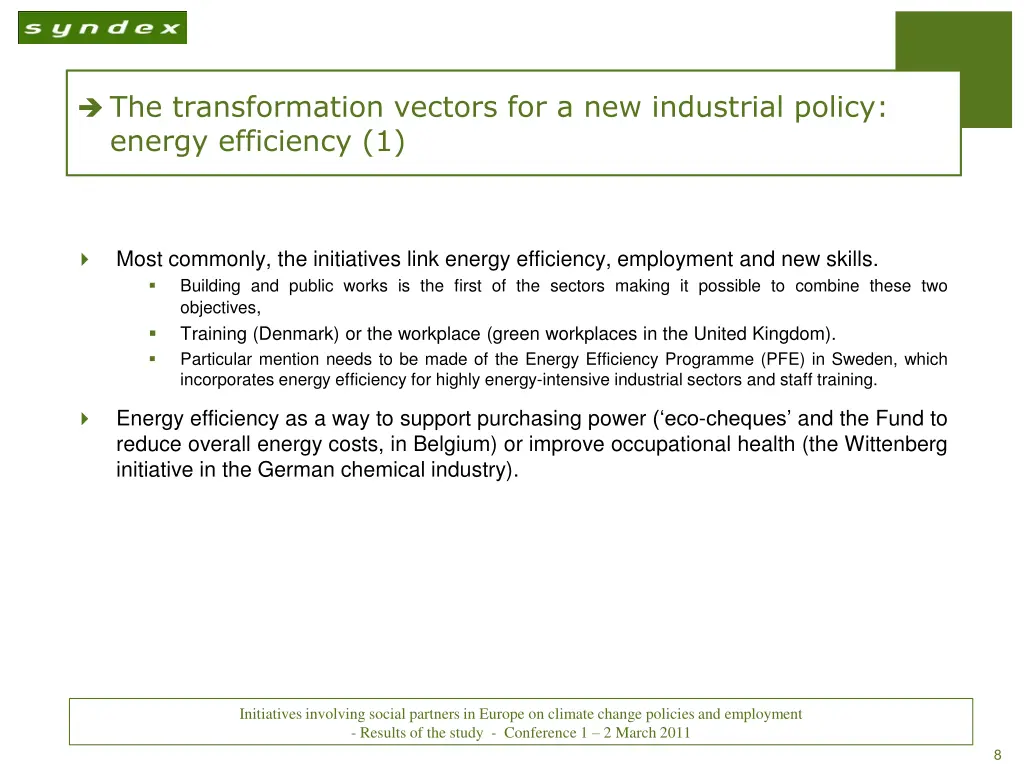 the transformation vectors for a new industrial