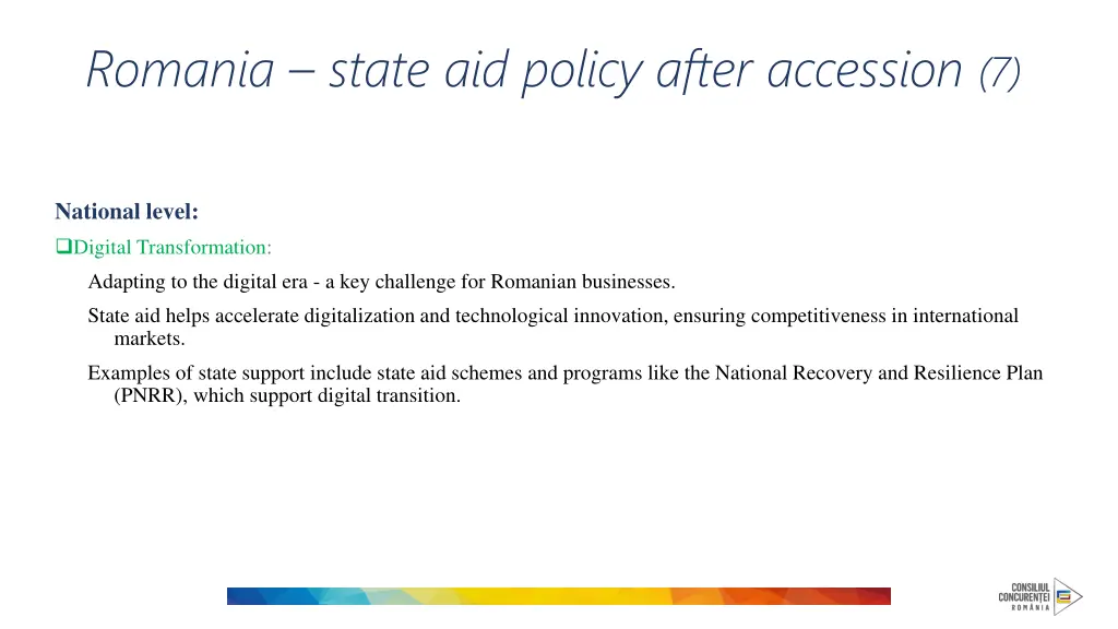 romania state aid policy after accession 7