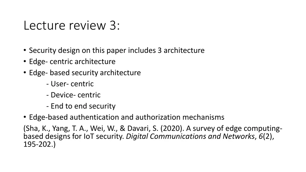 lecture review 3