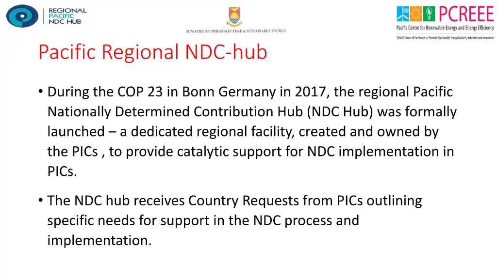 pacific regional ndc hub