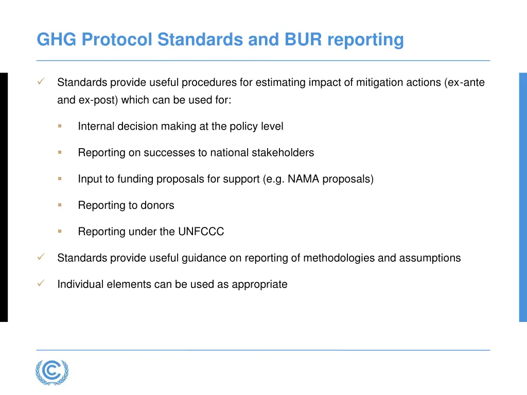 ghg protocol standards and bur reporting