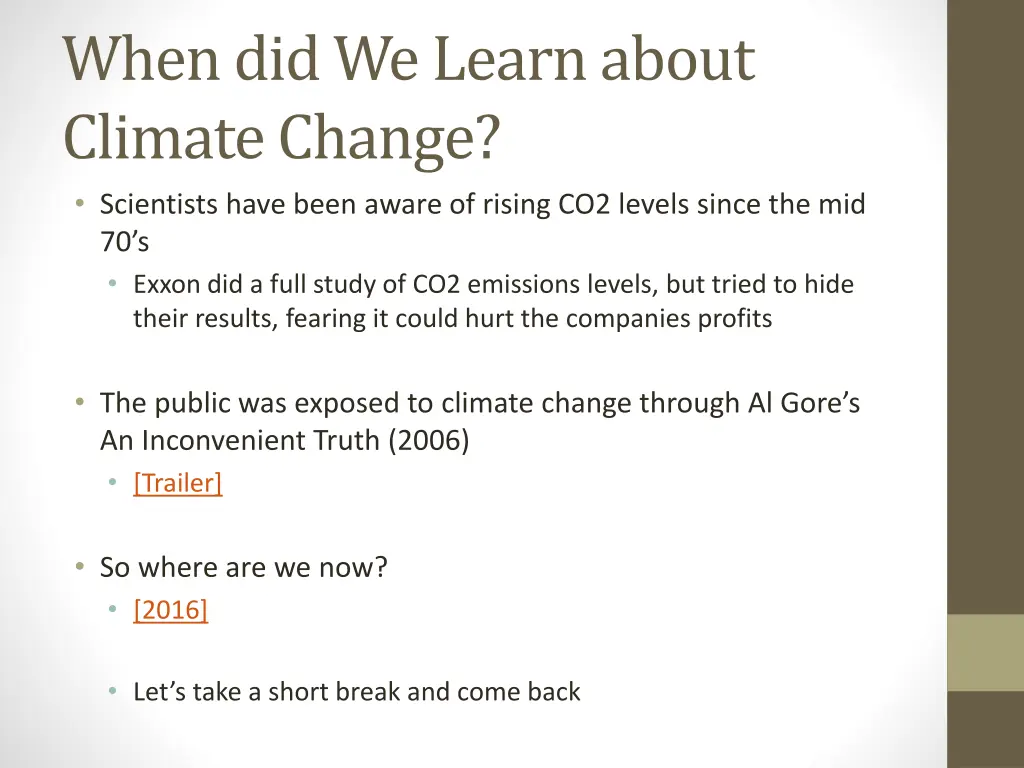 when did we learn about climate change scientists