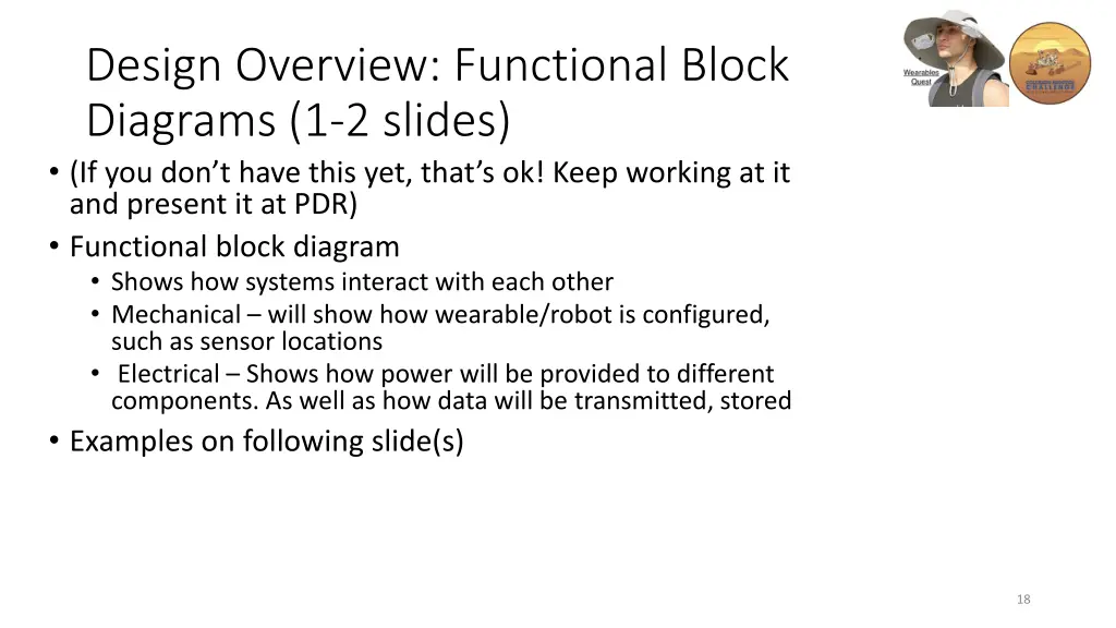 design overview functional block diagrams