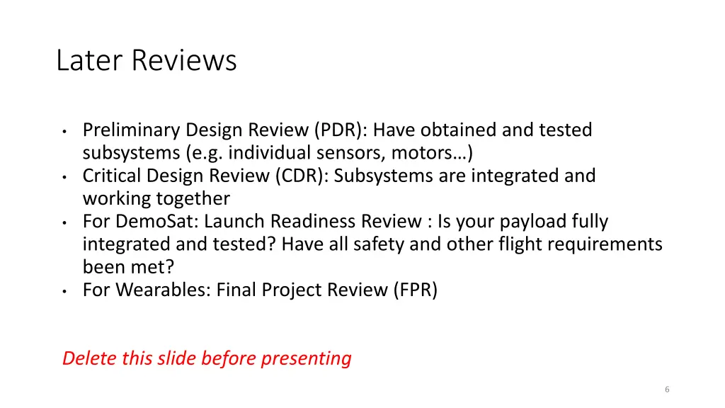 later reviews