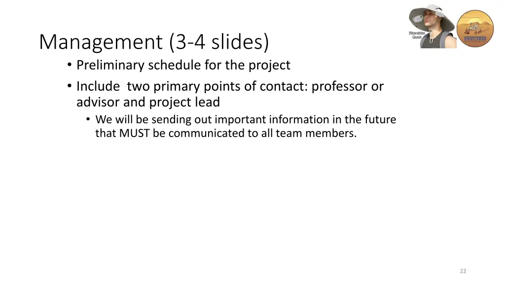 management 3 4 slides preliminary schedule