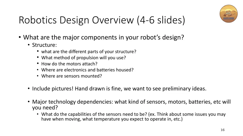 robotics design overview 4 6 slides