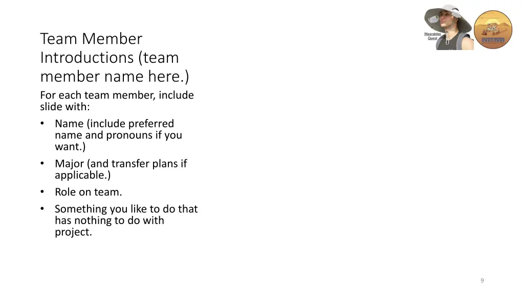 team member introductions team member name here