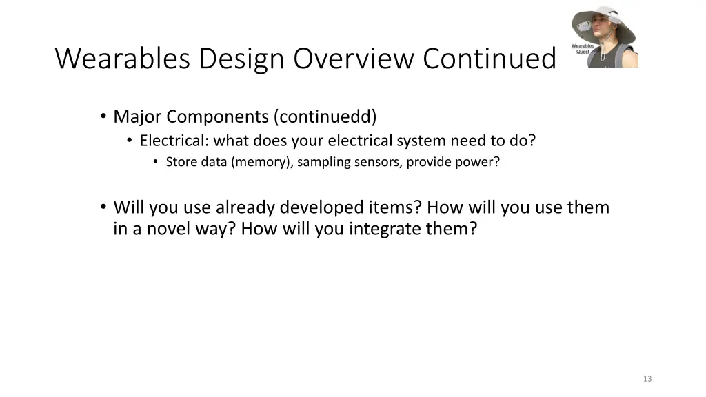 wearables design overview continued