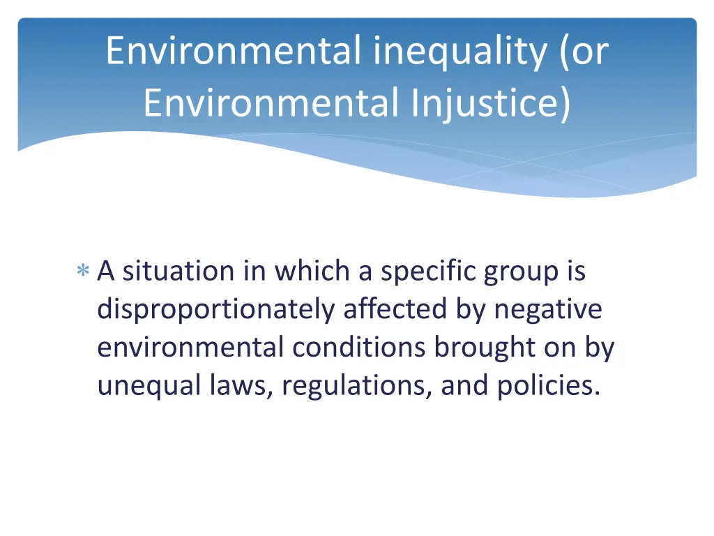 environmental inequality or environmental
