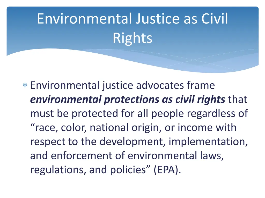 environmental justice as civil rights