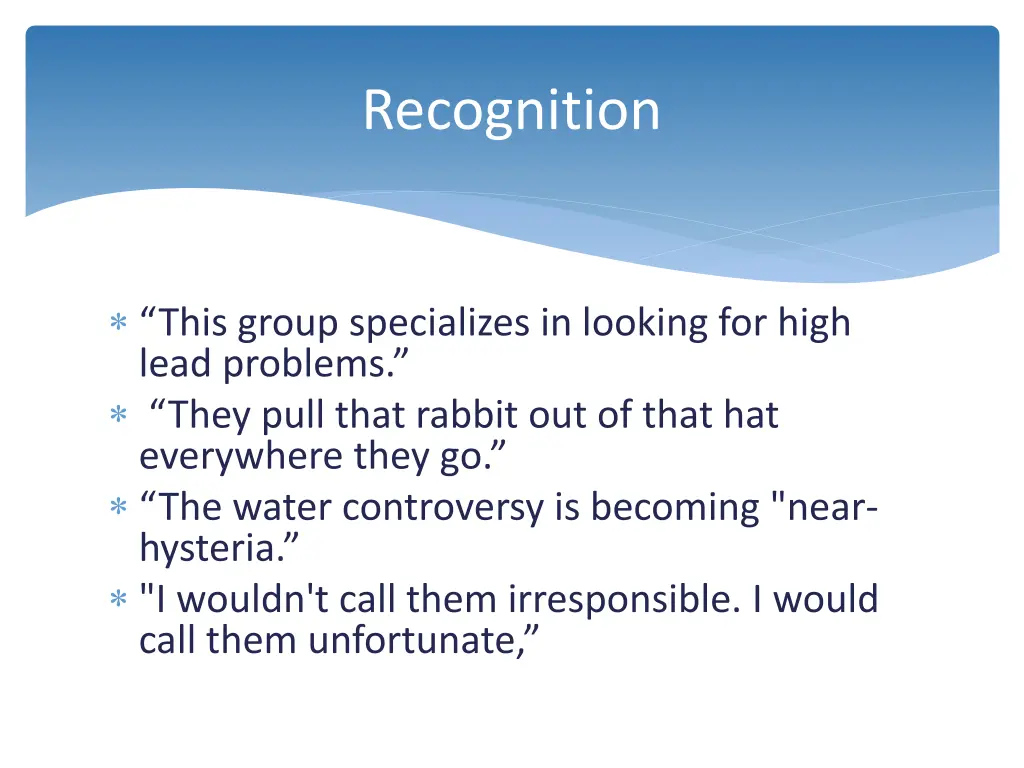 recognition