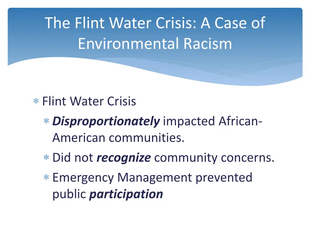 the flint water crisis a case of environmental 1