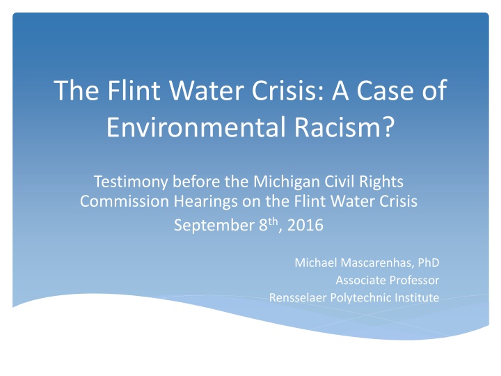 the flint water crisis a case of environmental