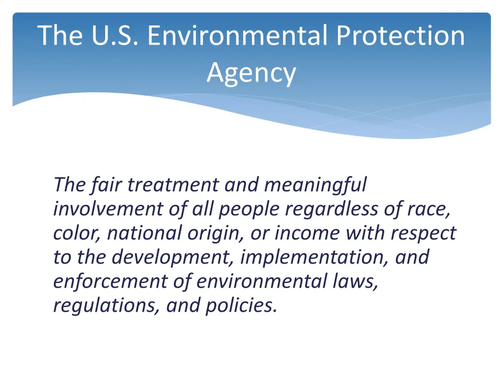 the u s environmental protection agency