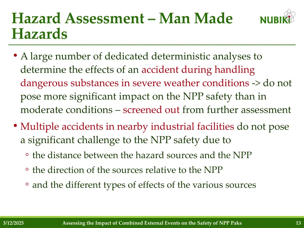 hazard assessment man made hazards a large number