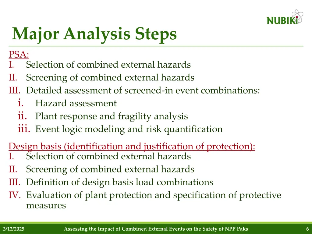 major analysis steps