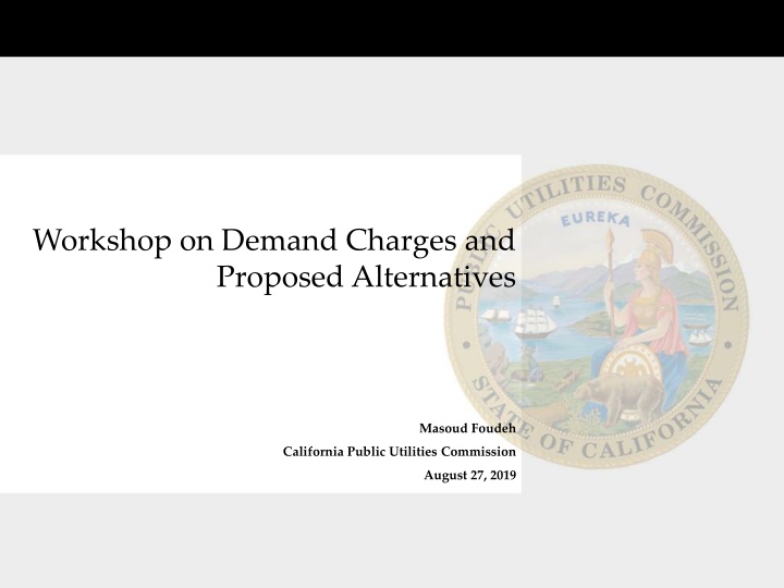 workshop on demand charges and proposed